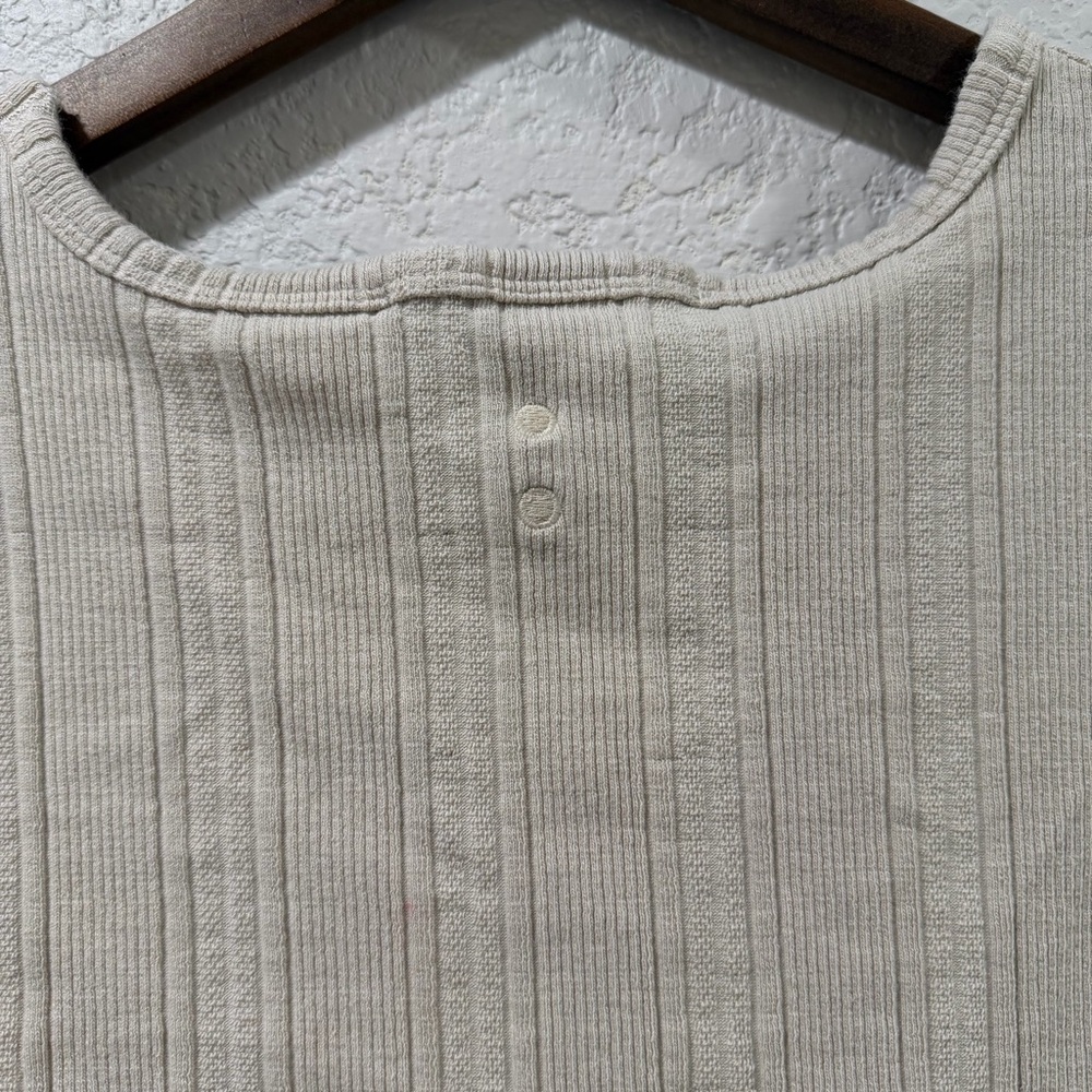about:blank Men’s Basic Cream Ribbed Sleevless Tank Top Size XS - Picture 3 of 8
